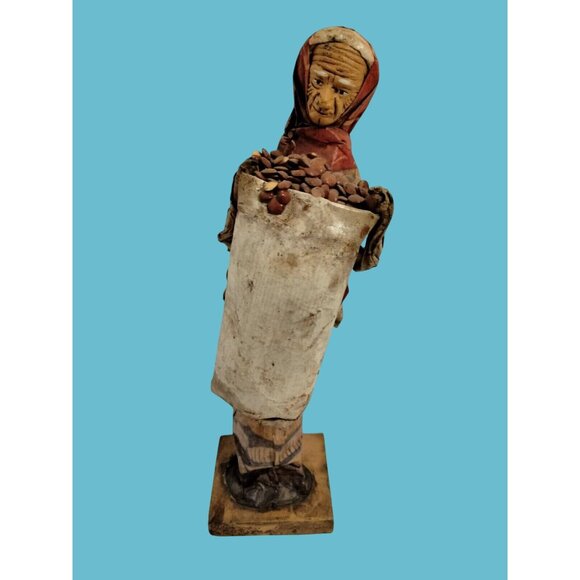 Old Women Grandmothers Mexican Paper Mache Figure Folk Art Lot 2 Mothers Day - Picture 2 of 16